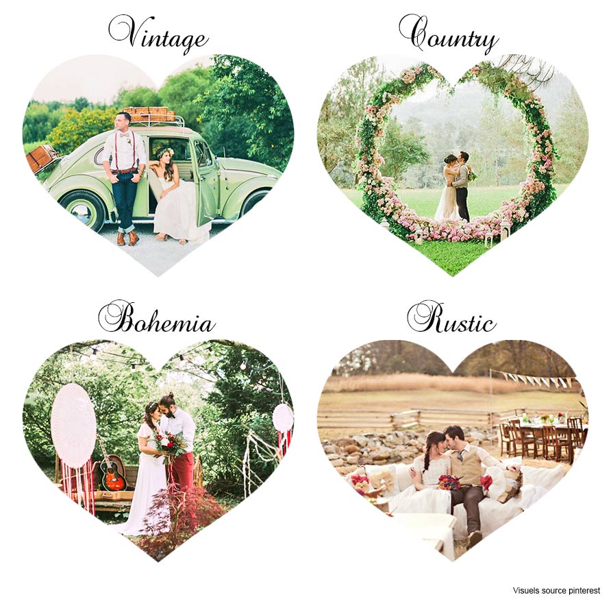 Trend book of a vintage, country, bohemian and rustic wedding
